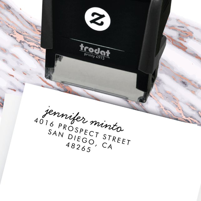 Return Address Modern Minimalist Handwritten Rubber Stamp (Creator Uploaded)