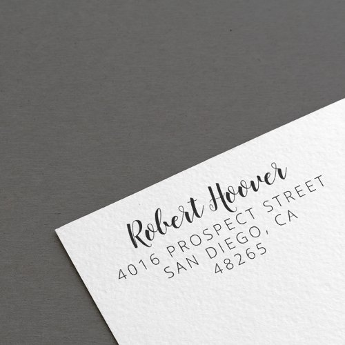 Return Address Modern Minimalist Handwritten Rubber Stamp