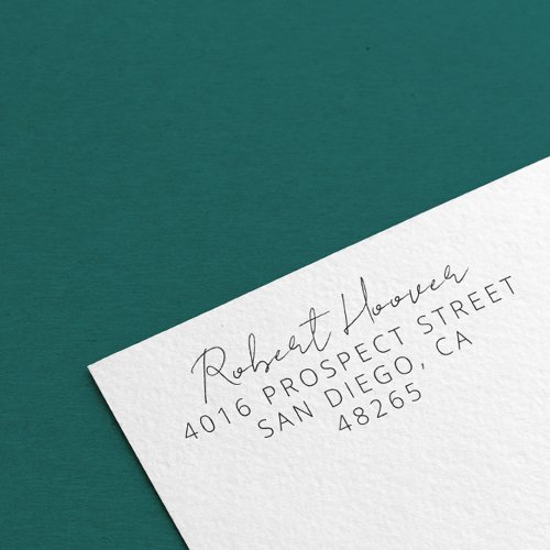 Return Address Modern Minimalist Handwritten  Self_inking Stamp