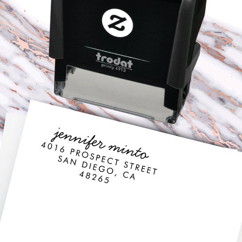 Return Address Modern Minimalist Handwritten Self_inking Stamp