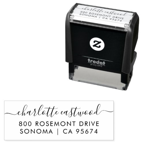 Return Address Modern Minimalist Script Name Self_inking Stamp