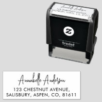 Return Address Modern Minimalist Script Name Self-inking Stamp