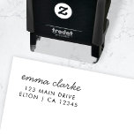 Return Address Modern Minimalist Script Name Self-inking Stamp<br><div class="desc">Simple,  stylish return address stamp in a modern minimalist design style with an elegant natural script typography in classic black and white,  with an informal handwriting style font. The text can easily be personalized for a super unique stamp!</div>