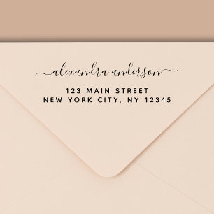 Return Address Modern Minimalist Script Name Self-inking Stamp