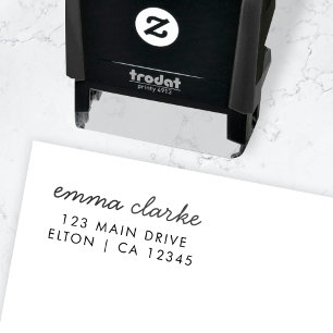 Return Address Modern Minimalist Script Name Self-inking Stamp