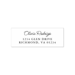 Return Address Modern Minimalist Script Name Self- Self-inking Stamp