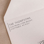 Return Address Modern Minimalistic Wedding Family Self-inking Stamp<br><div class="desc">If you're looking for a unique and personalized way to stamp your return addresses, then look no further than our elegant family monogram customized self-inking stamp! This stamp features a beautiful font with a monogram feel that is perfect for marking all of your correspondence. Plus, because it's self-inking, you can...</div>