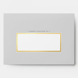 RETURN ADDRESS modern pale grey gray gold marble Envelope