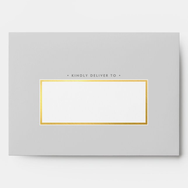 RETURN ADDRESS modern pale grey gray gold marble Envelope (Front)
