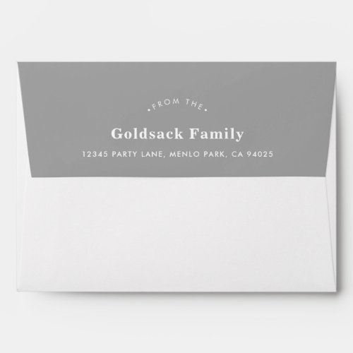 RETURN ADDRESS modern plain simple bold boy gray Envelope