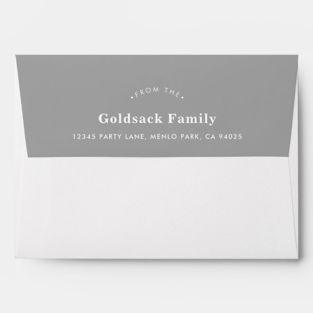 RETURN ADDRESS modern plain simple bold boy gray Envelope (Back (Top Flap))