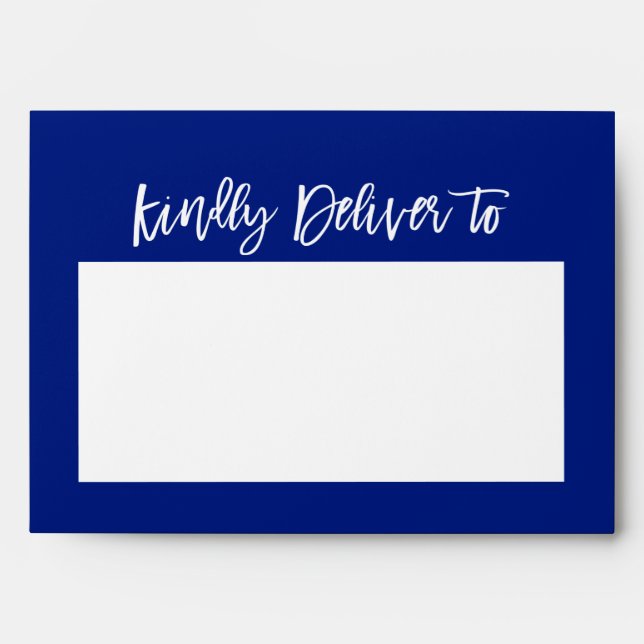 RETURN ADDRESS modern plain simple bold dark blue Envelope (Front)