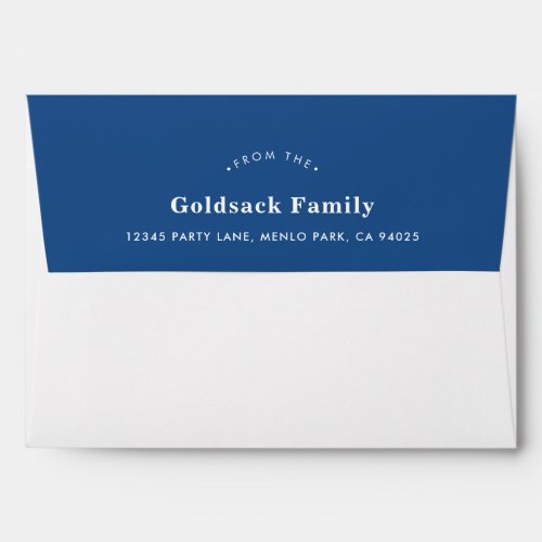 RETURN ADDRESS modern plain simple bold dark blue Envelope