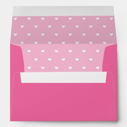 RETURN ADDRESS modern pretty pink white hearts Envelope