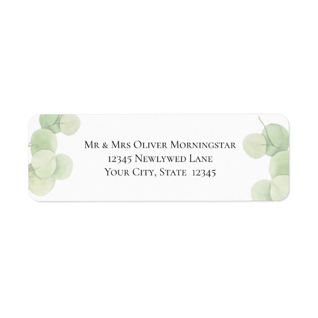 RETURN ADDRESS | Modern Springtime Eucalyptus Label (Front)