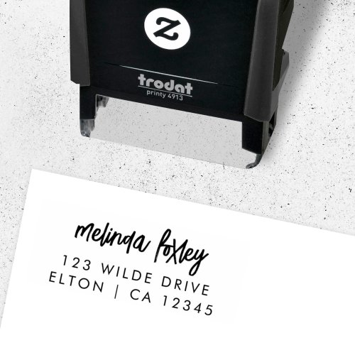 Return Address  Modern Stylish Trendy Script Self_inking Stamp