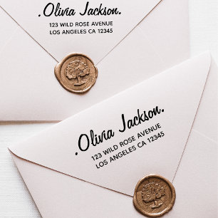 Return Address Modern Typography Name Self-inking Stamp