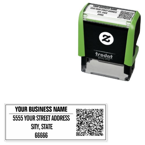 Return Address Name Business QR Code Framed Stamp