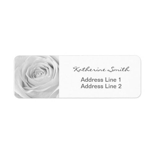 Return Address Nature Floral Photo White Rose Label