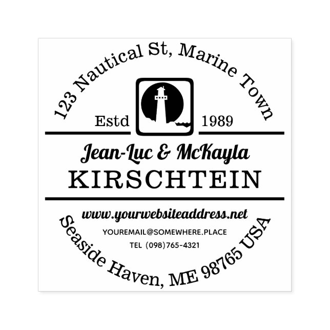 Return Address Nautical Lighthouse Seaside Oceanic Rubber Stamp (Imprint)