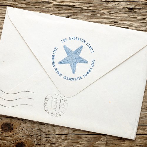Return Address Nautical Ocean Simple Starfish  Self_inking Stamp