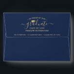 Return Address Navy Blue & Gold Ombre Graduation Envelope<br><div class="desc">Add an elegant touch to graduation announcements and invitations with stylish custom return address envelopes. All wording on this template is simple to customize. For a different envelope color, simply select the desired color from the options menu on the product page. The navy blue and gold pre-addressed design features a...</div>