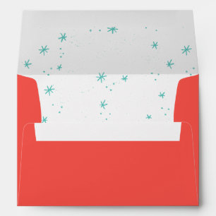 Return Address on Back Flap with Snowflake Lining Envelope