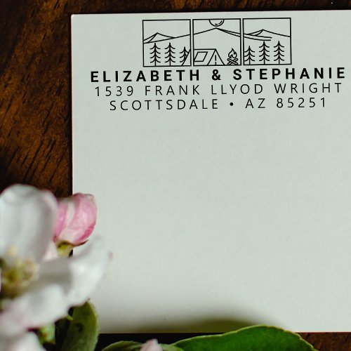 Return Address Outdoor Adventure Wedding Custom Self_inking Stamp