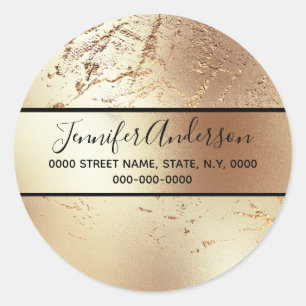 Return address personalized stickers gold black