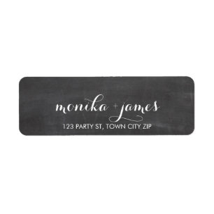 RETURN ADDRESS plain simple script type chalkboard Label
