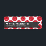RETURN ADDRESS polka dot red glitter chalkboard Label<br><div class="desc">[PLEASE NOTE - the glitter image is a printed picture] A modern, bold design with a super cute confetti pattern. Setup as a template it is easy to customize with your own text - make it yours! Love the design but want to see it altered - different color - a...</div>