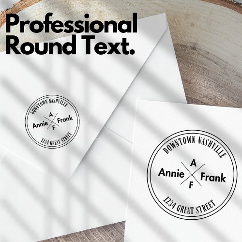 Return Address Professional Sans Serif Round Text Self_inking Stamp