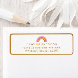 Return Address Rainbow Personalized Retro Boho Label
