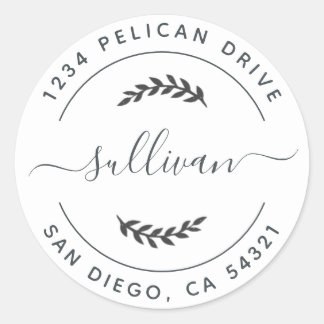 Return Address Round Sticker