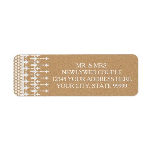 Return Address Rustic Vintage Lace Kraft Paper Label