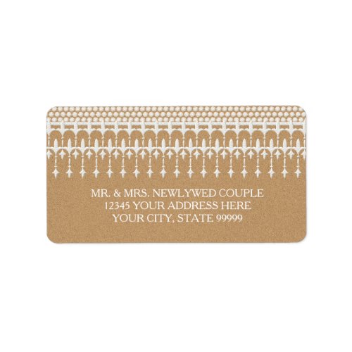 Return Address Rustic Vintage Lace Kraft Paper Label