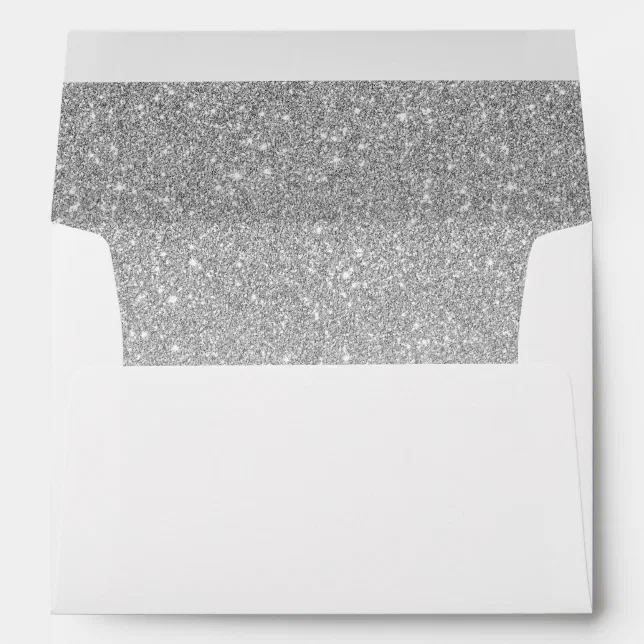 Return Address, Silver Glam Glitter Rectangle Envelope Zazzle