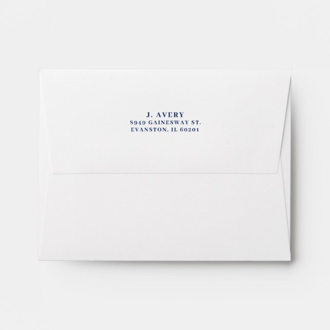 Return Address Simple Classic Navy Blue  Envelope (Back (Top Flap))