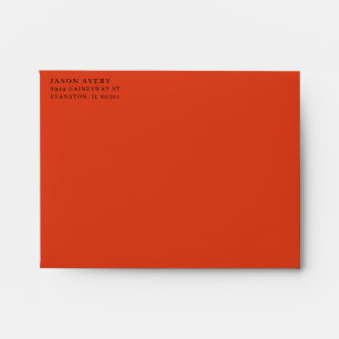 Return Address Simple Classic Poppy Left Aligned Envelope