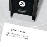 Return Address | Simple Minimalist Modern Couple Self-inking Stamp<br><div class="desc">Simple,  stylish wedding return address stamp in a modern minimalist design style with a contemporary typography in classic black and white. The text can easily be personalized for a super unique stamp!</div>
