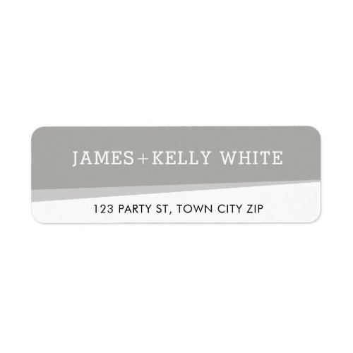 RETURN ADDRESS simple modern angles cool gray Label