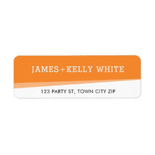RETURN ADDRESS simple modern bold bright orange Label