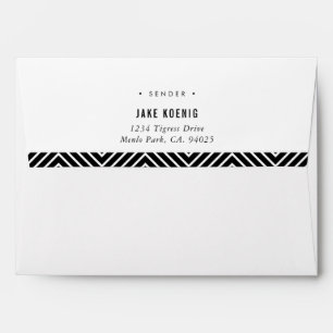 RETURN ADDRESS simple modern bold geometric red Envelope