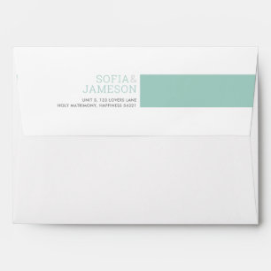 RETURN ADDRESS simple modern type pastel gray mint Envelope