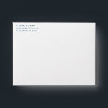 Return Address Simple Navy Blue Left Aligned Envelope<br><div class="desc">Classic white and navy blue envelope with front left aligned return address.</div>
