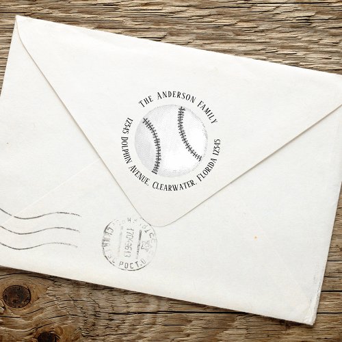 Return Address Simple Sports Baseball  Self_inking Stamp