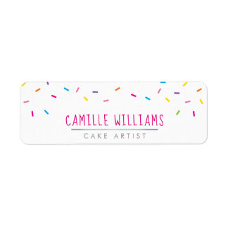 RETURN ADDRESS sprinkles colorful modern party fun Label
