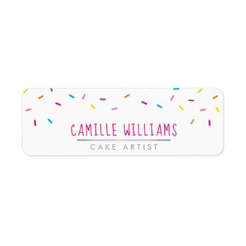 Return Address Sprinkles Colorful Modern Party Fun Label by edgeplus at Zazzle