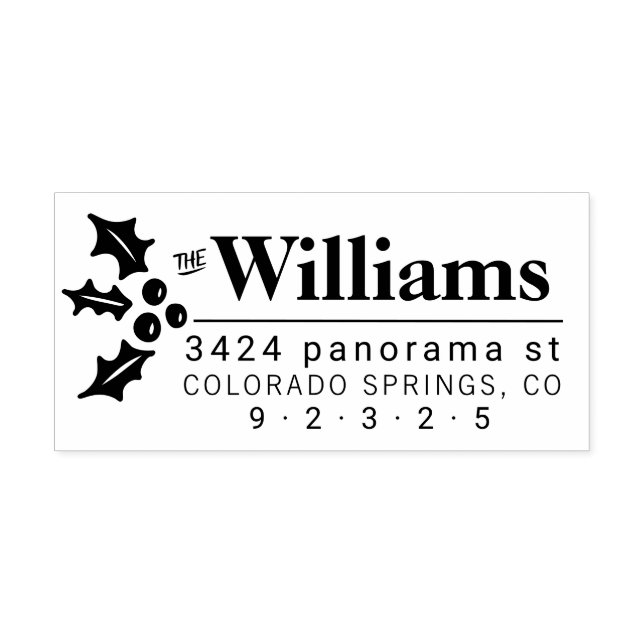 Return address stamp with Christmas greenery (Imprint)