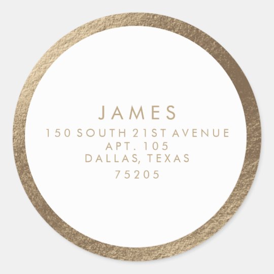 Return Address Sticker Gold Border